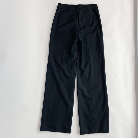 J CREW COLLECTION Full-Length Wide-Leg Tuxedo Pant Italian Wool NWOT BLACK Sz 2 - Picture 2 of 16